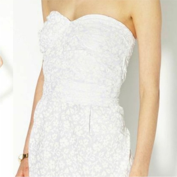 Marc by Marc Jacobs Floral Cotton Strapless Dress with Ruched Bodice - Size 10 - Picture 3 of 12
